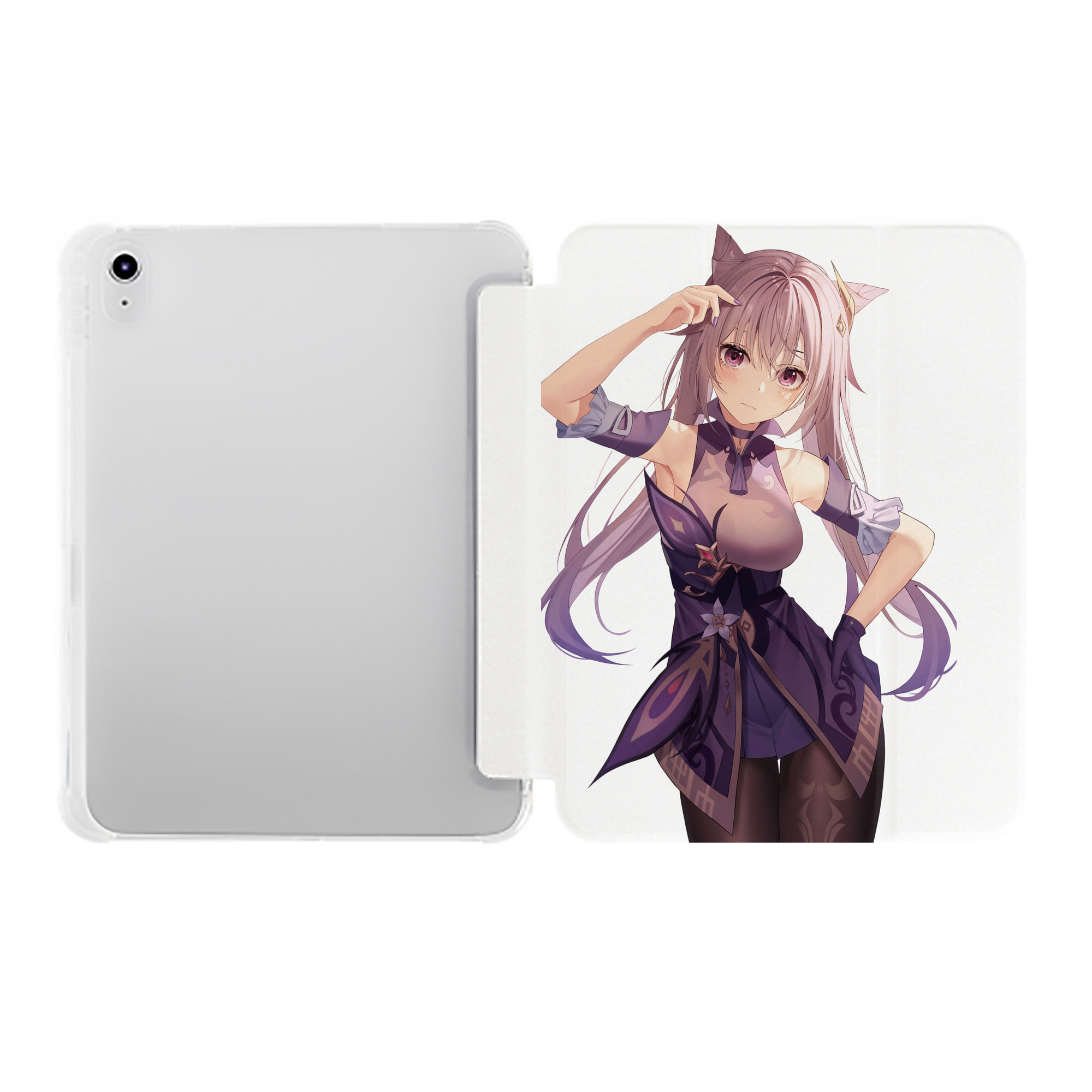 げんし神 刻晴 こくせい genshin Kokusei IPad ケース ペン収納付き 三つ折りスタンド PUレザー×シリコン 対応機種9.5/10.5/10.9インチ